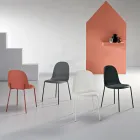 4 woonkamerstoelen van polypropyleen met metalen frame - Dinamo Viadurini