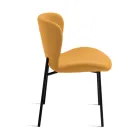 4 gestoffeerde stoelen in boucléstof met zwart metalen frame - Tiziana Viadurini