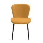 4 gestoffeerde stoelen in boucléstof met zwart metalen frame - Tiziana Viadurini