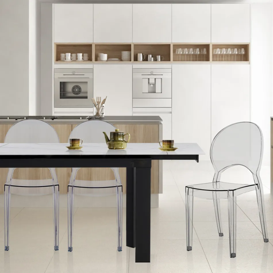 4 stapelbare buiten- en binnenstoelen van polycarbonaat - paard Viadurini