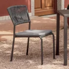 4 stapelbare tuinstoelen van aluminium en touw - Lunaris Viadurini