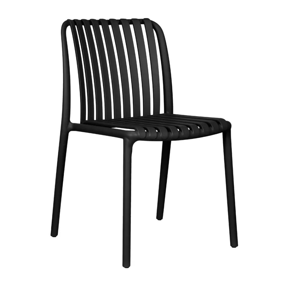 4 stapelbare tuinstoelen van polypropyleen en glasvezel - Orelia Viadurini