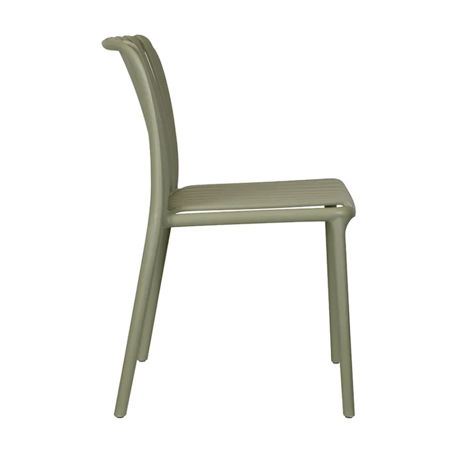 4 stapelbare tuinstoelen van polypropyleen en glasvezel - Orelia Viadurini