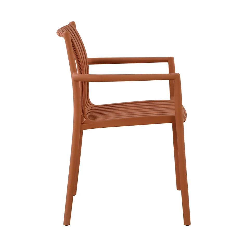 4 stapelbare tuinstoelen van uv-bestendig polypropyleen - Ondara Viadurini