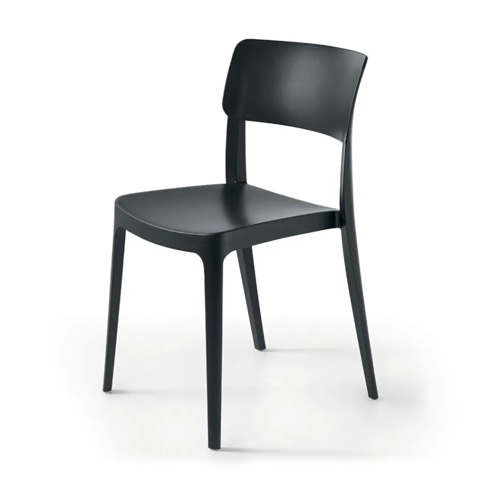 4 stapelbare woonkamerstoelen van polypropyleen in verschillende kleuren - Slancio Viadurini