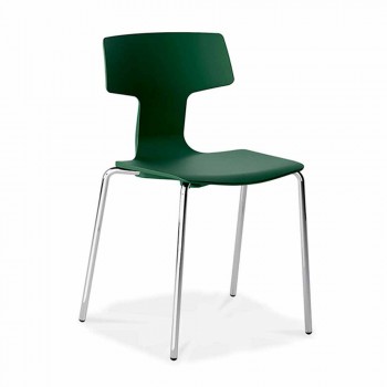 4 stapelbare stoelen in metaal en polypropyleen Made in Italy - Clarinda