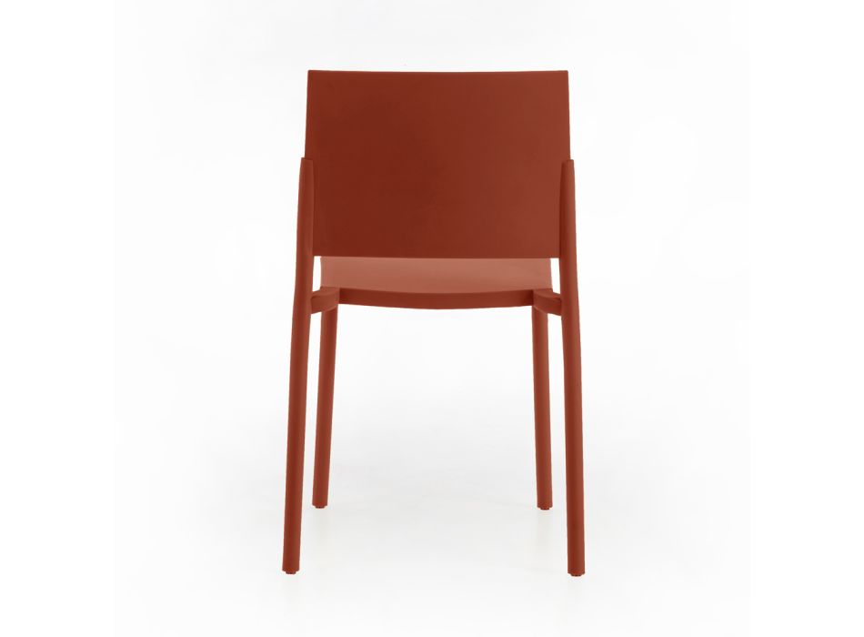 4 stapelbare stoelen volledig gemaakt van polypropyleen in verschillende kleuren - Mojito Viadurini