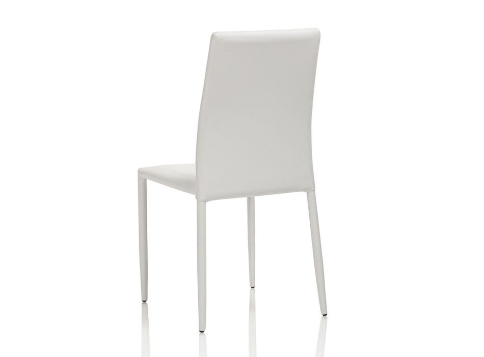 4 metalen stoelen volledig bedekt met kunstleer - Rania Viadurini