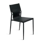 4 stoelen van gekleurd kunstleer met een gelakte metalen voet - Comedy Viadurini