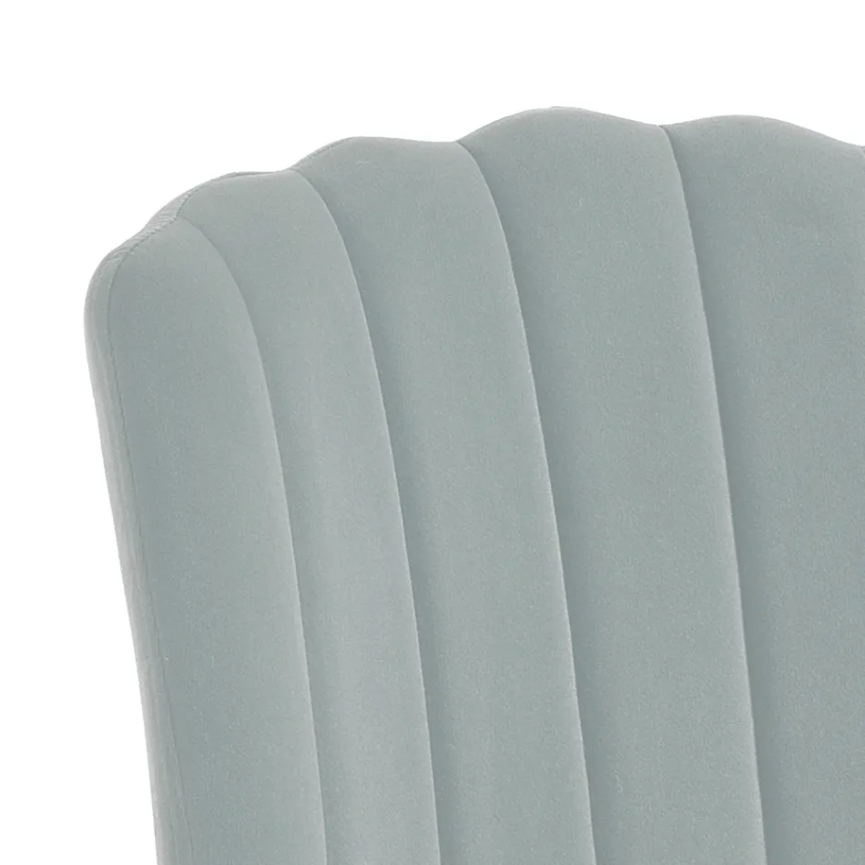 4 stoelen in microvezelstof met grijs fluweeleffect - Abrikoos Viadurini