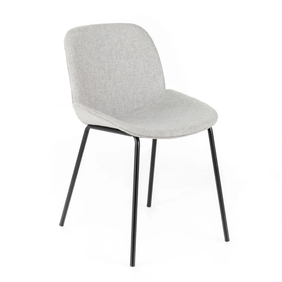 4 stoffen stoelen, structuur van polypropyleen en metalen poten - Patchulli Viadurini