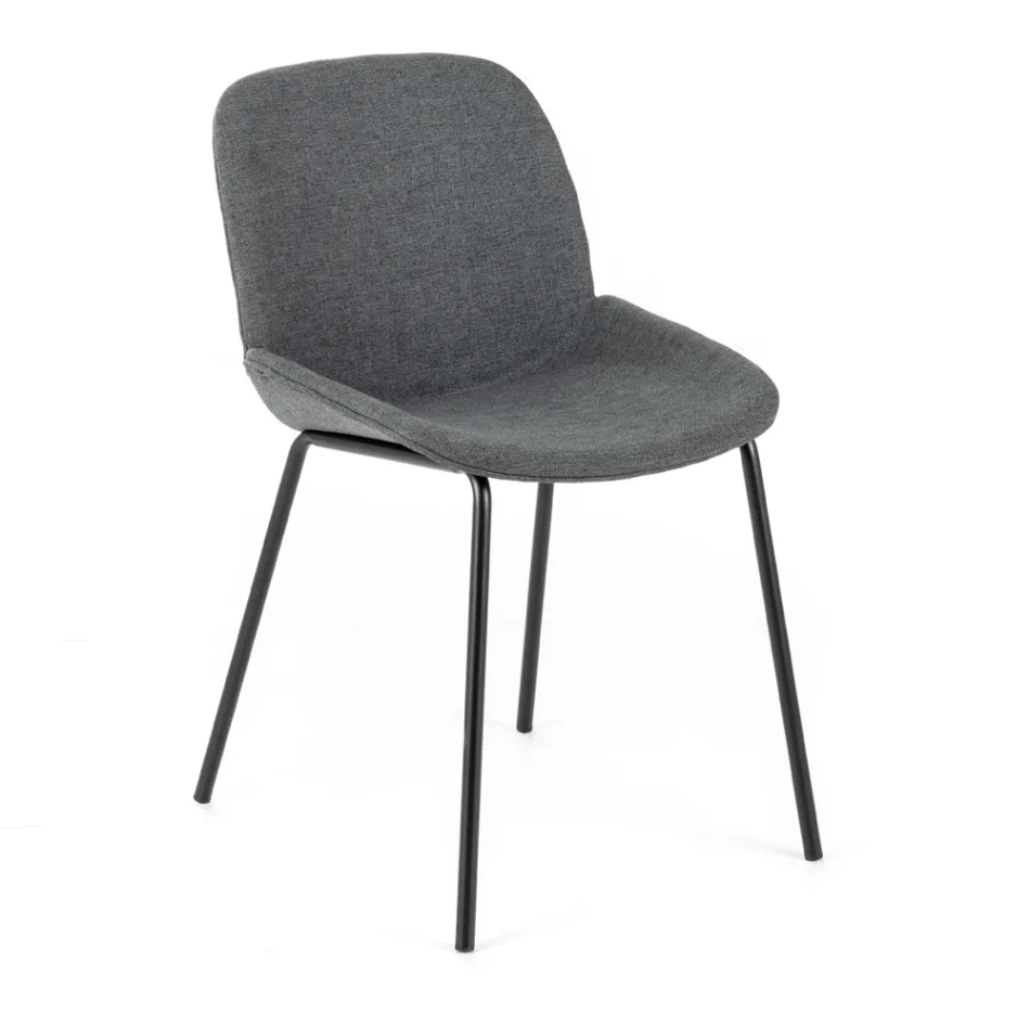 4 stoffen stoelen, structuur van polypropyleen en metalen poten - Patchulli Viadurini