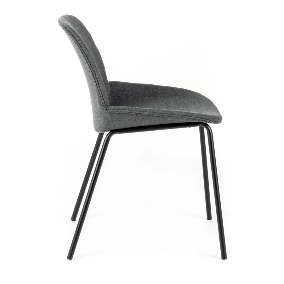 4 stoffen stoelen, structuur van polypropyleen en metalen poten - Patchulli Viadurini