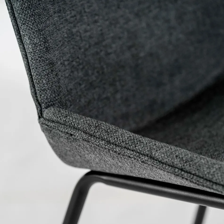 4 stoffen stoelen, structuur van polypropyleen en metalen poten - Patchulli Viadurini