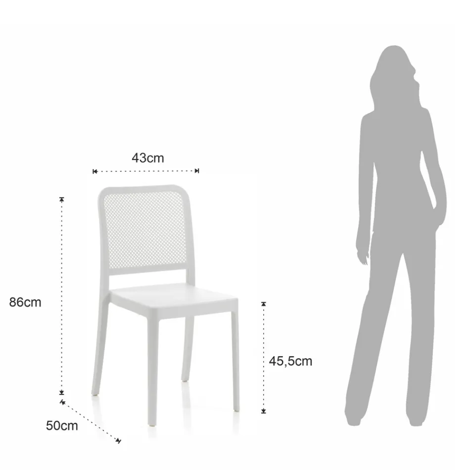 4 stapelbare binnen- en buitenstoelen van polypropyleen - Pauw Viadurini