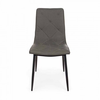 4 moderne stoelen bekleed met kunstleer met stalen onderstel Homemotion - Daisa