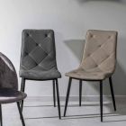 4 moderne stoelen bekleed met kunstleer met stalen onderstel Homemotion - Daisa Viadurini