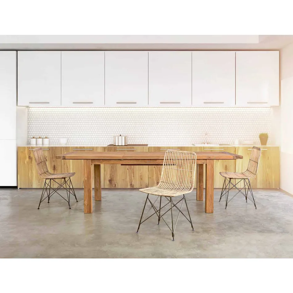 4 Eetkamerstoelen in staal en geweven door Kubu Homemotion - Kendall Viadurini