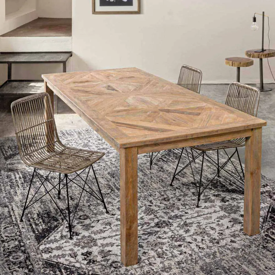 4 Eetkamerstoelen in staal en geweven door Kubu Homemotion - Kendall Viadurini