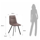 4 stoelen bekleed met synthetisch leer met verouderd effect - waterstof Viadurini