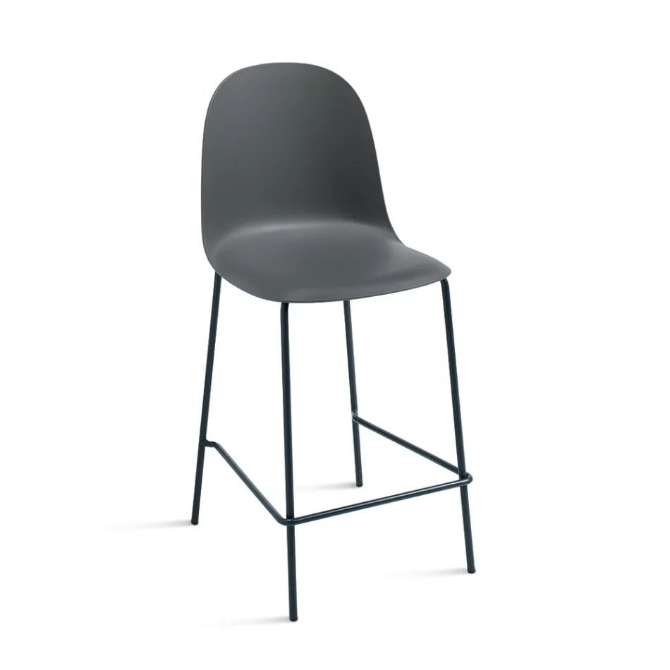 4 woonkamerstoelen van polypropyleen met metalen frame - Dinamo Viadurini