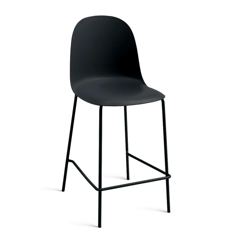 4 woonkamerstoelen van polypropyleen met metalen frame - Dinamo Viadurini