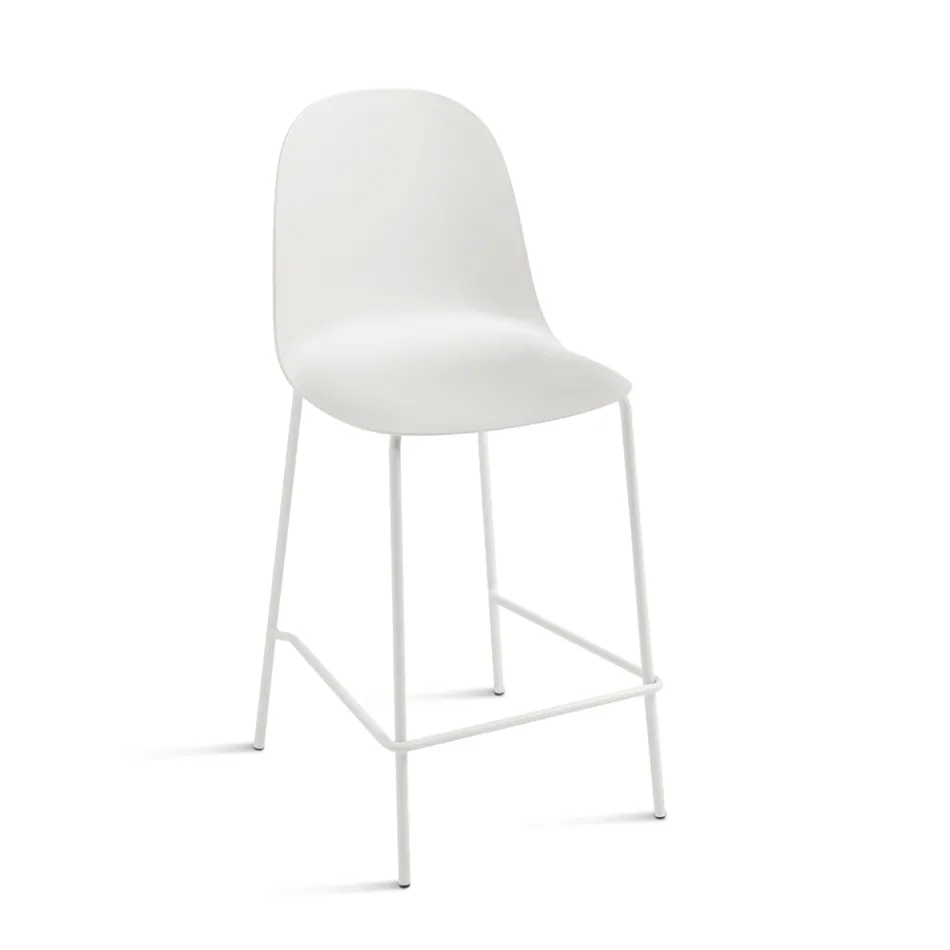 4 woonkamerstoelen van polypropyleen met metalen frame - Dinamo Viadurini