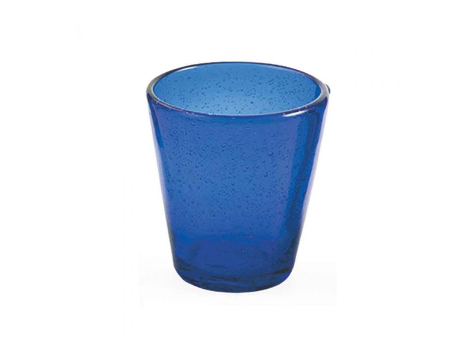 6 glazen Water Craft Service van gekleurd geblazen glas - Yucatan