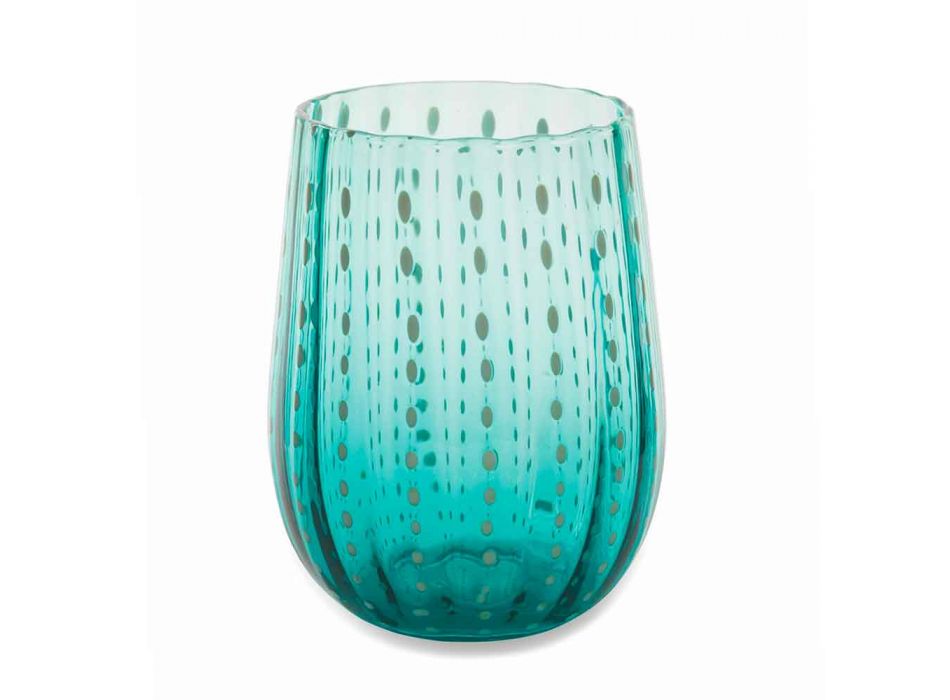 6 gekleurde en moderne glazen glazen voor elegante waterbediening - Perzië Viadurini