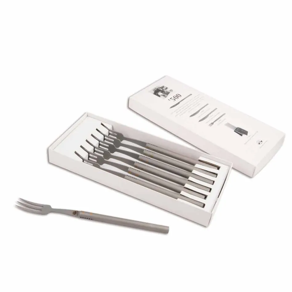 6 Berti roestvrijstalen tafelvorken '500 exclusief voor Viadurini - Edolo Viadurini