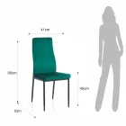 6 woonkamerstoelen in microvezelstof met groen fluweeleffect - Calabrië Viadurini