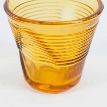 6 koffiekopjes Verfrommelde glazen in gekleurd designglas - Sarabi