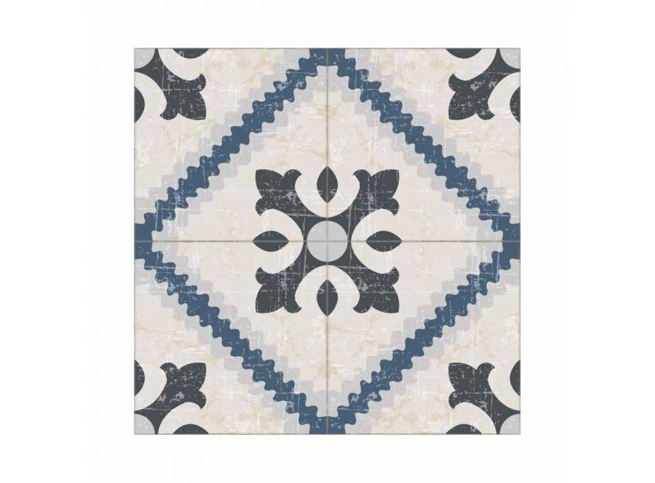 6 rechthoekige placemats in pvc en polyester met patroonontwerp - Berimo Viadurini