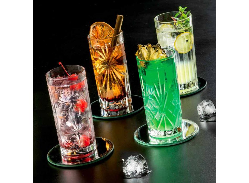 8 Highball Tumbler Hoge Glazen voor Cocktail in Eco Crystal - Malgioglio