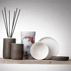 Badkameraccessoires in witte vuurvaste klei Made in Italy - Antonella Viadurini