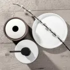 Badkameraccessoires in witte vuurvaste klei Made in Italy - Antonella Viadurini