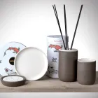 Badkameraccessoires in witte vuurvaste klei Made in Italy - Antonella Viadurini