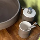 Badkameraccessoires in witte vuurvaste klei Made in Italy - Antonella Viadurini