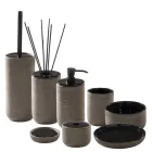 Moderne badkameraccessoires in zwarte klei Made in Italy - Antonella Viadurini