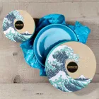 Moderne badkameraccessoires in blauwe klei Made in Italy - Antonella Viadurini