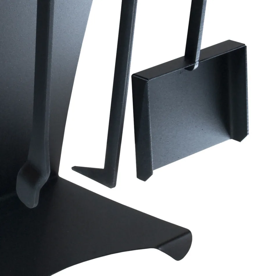 Haardaccessoires in gelakt staal Made in Italy 3 stuks - Virgil Viadurini