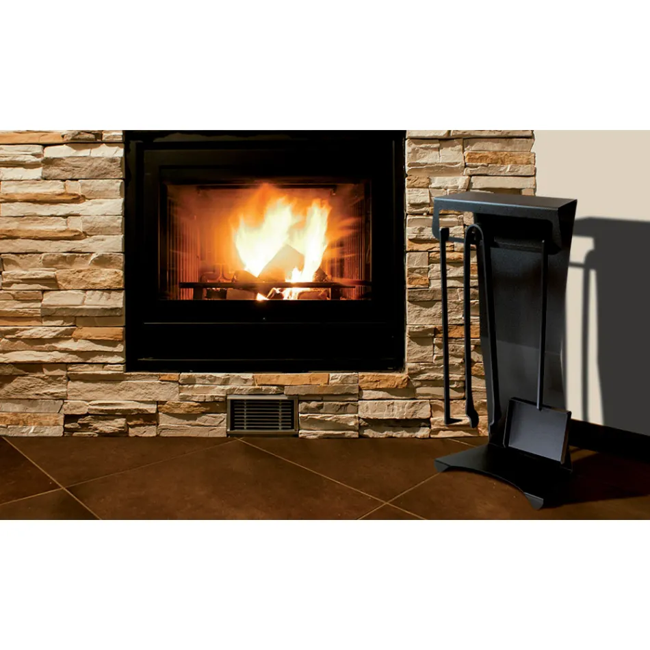 Haardaccessoires in gelakt staal Made in Italy 3 stuks - Virgil Viadurini