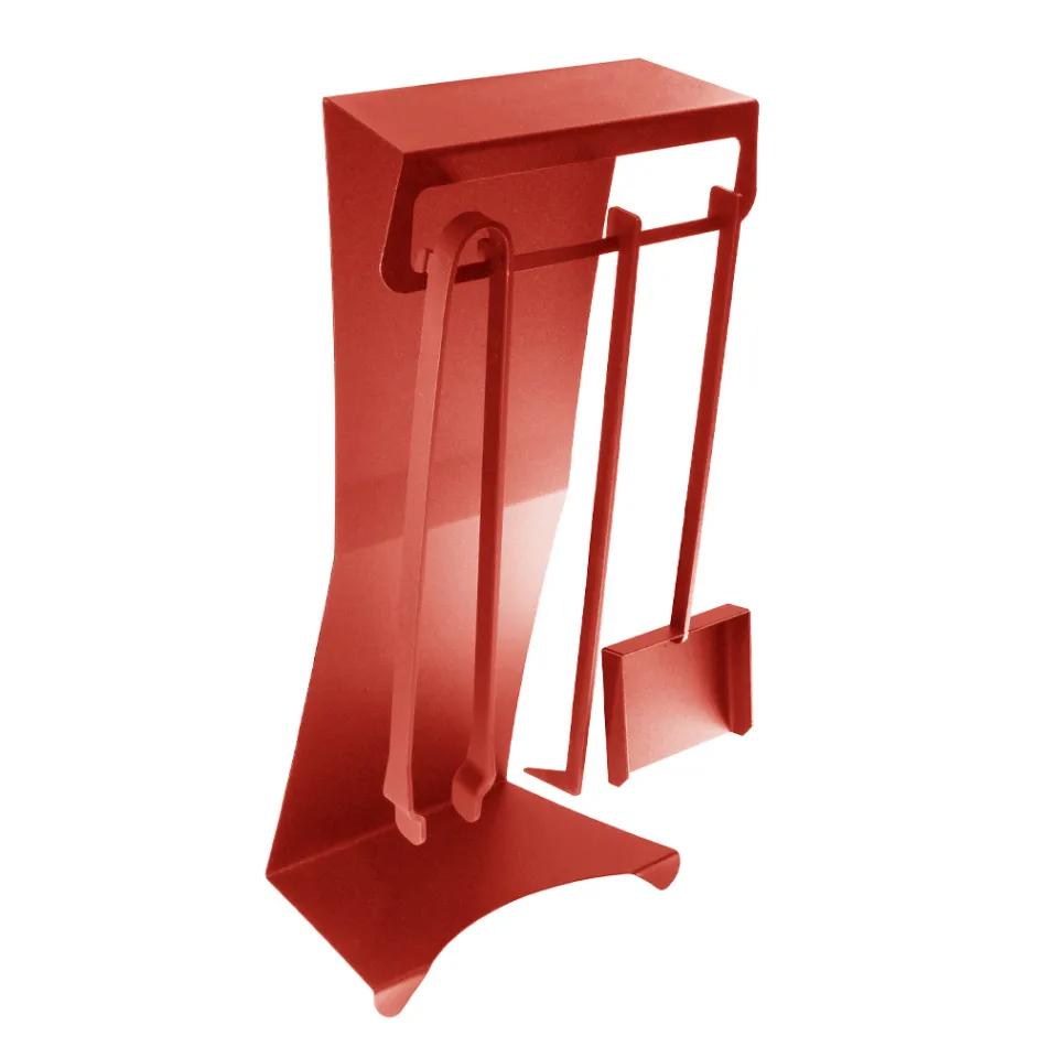 Haardaccessoires in gelakt staal Made in Italy 3 stuks - Virgil Viadurini