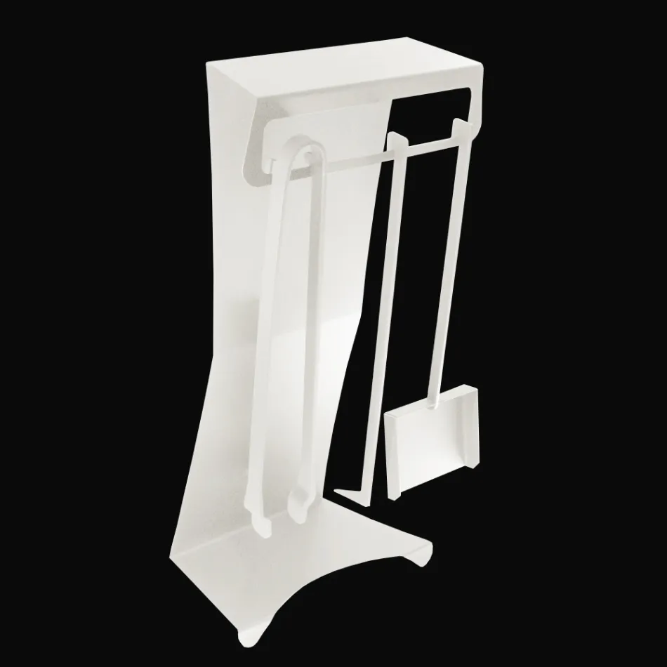 Haardaccessoires in gelakt staal Made in Italy 3 stuks - Virgil Viadurini