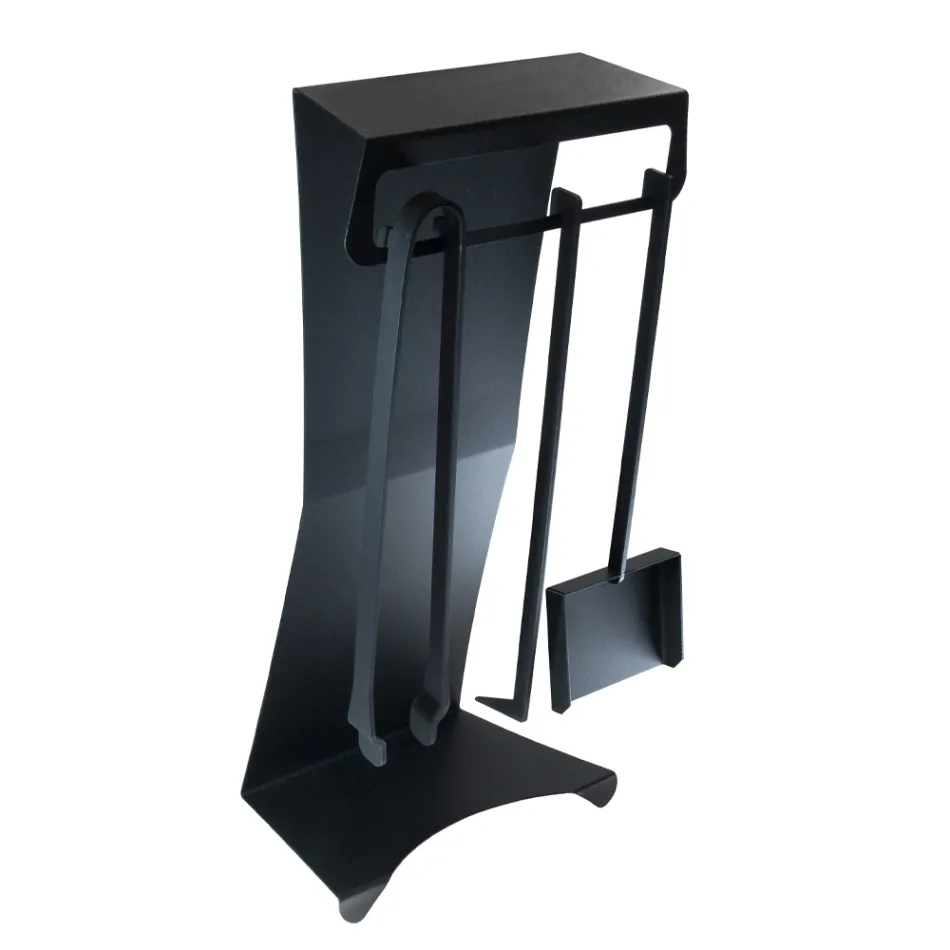 Haardaccessoires in gelakt staal Made in Italy 3 stuks - Virgil Viadurini