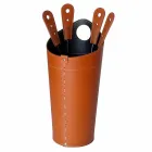 Openhaardaccessoires met Nilar lederen houders, modern design Viadurini