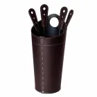 Openhaardaccessoires met Nilar lederen houders, modern design Viadurini