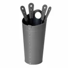 Openhaardaccessoires met Nilar lederen houders, modern design Viadurini