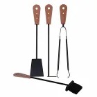 Openhaardaccessoires met Nilar lederen houders, modern design Viadurini