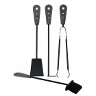 Openhaardaccessoires met Nilar lederen houders, modern design Viadurini